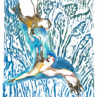 Buses, craie et gravure, 50 x 40 cm, 2015 © Marie Tijou Buses, craie et gravure, 50 x 40 cm © Marie Tijou