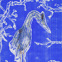 Héron bleu, aquarelle et monotype, 56 x 76 cm, 2015 © Marie Tijou Héron bleu, aquarelle et monotype, 56 x 76 cm, 2015 © Marie Tijou