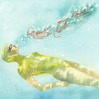 Méduses, aquarelle et gravure, 30 x 40 cm, 2018 © Marie Tijou Méduses, aquarelle et gravure, 30 x 40 cm, 2018 © Marie Tijou