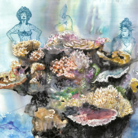 Néréides, aquarelle et gravure, 56 x 76 cm, 2018 © Marie Tijou Néréides, aquarelle et gravure, 56 x 76 cm, 2018 © Marie Tijou