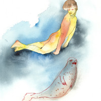 Otarie, aquarelle et gravure, 30 x 40 cm, 2018 © Marie Tijou Otarie, aquarelle et gravure, 30 x 40 cm, 2018 © Marie Tijou