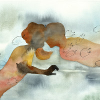 Poisson électrique, aquarelle et gravure, 30 x 40 cm, 2017 © Marie Tijou Poisson électrique, aquarelle et gravure, 30 x 40 cm, 2017 © Marie Tijou