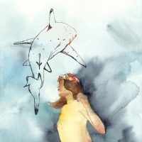 Requin, aquarelle et gravure, 30 x 40 cm, 2017 © Marie Tijou Requin, aquarelle et gravure, 30 x 40 cm, 2017 © Marie Tijou
