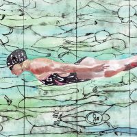 Nageuse, aquarelle et gravure, 56 x 76 cm, 2019 © Marie Tijou Nageuse, aquarelle et gravure, 56 x 76 cm, 2019 © Marie Tijou