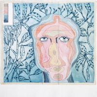Silhouettes, stylo, aquarelle et gravure, 50 x 50 cm, 2023 © Marie Tijou et Floriane Musseau