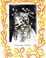 Crassula dorée, monotype et gravure, 18 x 25 cm, 2023 © Marie Tijou