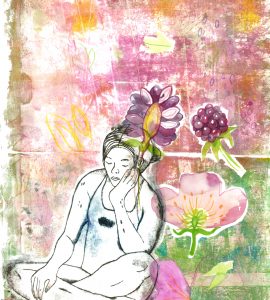 Mûre, gravure et monotype sur papier, 50 x 35 cm, 2026 © Marie Tijou