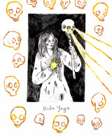 Baba Yaga, monotype et gravure, 18 x 25 cm, 2023 © Marie Tijou
