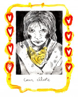 Cœur céleste, monotype et gravure, 18 x 25 cm, 2023 © Marie Tijou