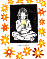 Crépuscule, monotype et gravure, 18 x 25 cm, 2023 © Marie Tijou