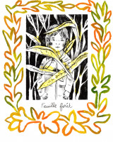 Feuille forêt, monotype et gravure, 18 x 25 cm, 2023 © Marie Tijou