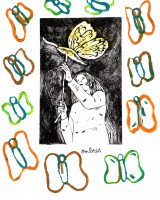 Ombres, monotype et gravure, 18 x 25 cm, 2023 © Marie Tijou