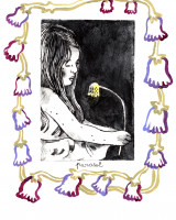 Parasol, monotype et gravure, 18 x 25 cm, 2023 © Marie Tijou