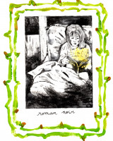Roman noir, monotype et gravure, 18 x 25 cm, 2023 © Marie Tijou
