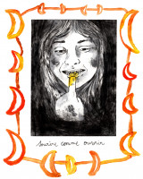 Sourire, monotype et gravure, 18 x 25 cm, 2023 © Marie Tijou